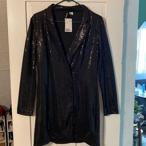 H&M sparkle black dress